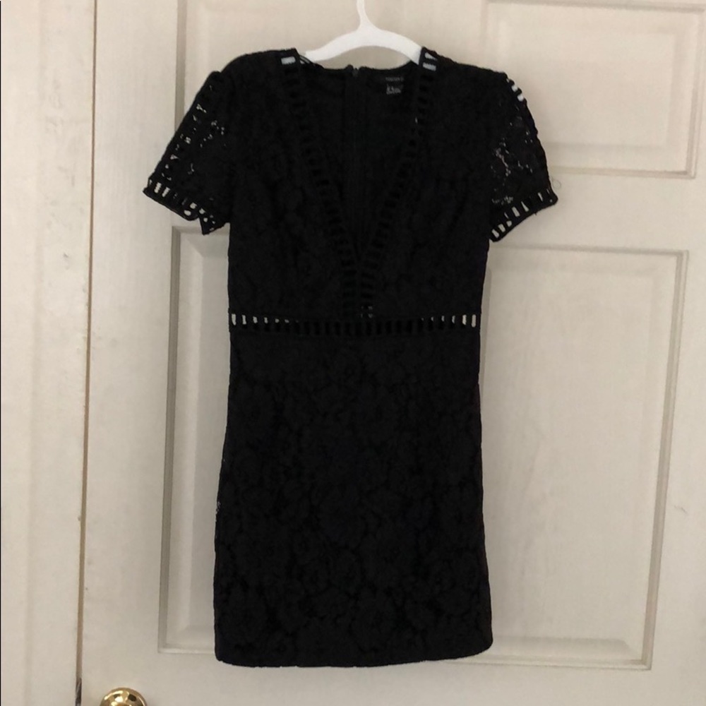 Black fitted cut out dress